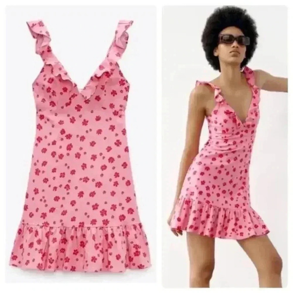 ZARA FLORAL DRESS SIZE XS - Picture 1 of 6